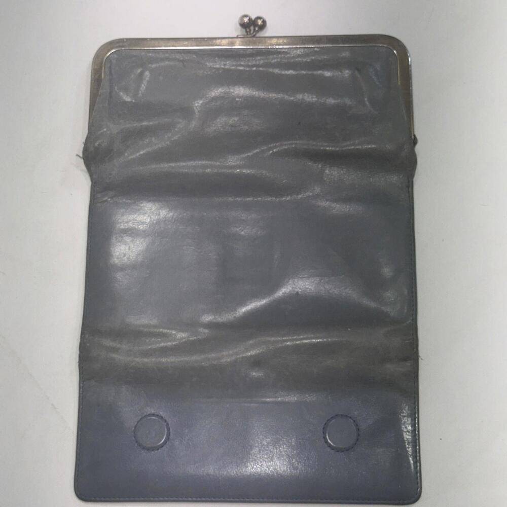 Vintage Y2K Hobo Embossed Leather Teal Carry All Clutch Equestrian Rachel Wallet - Picture 11 of 15